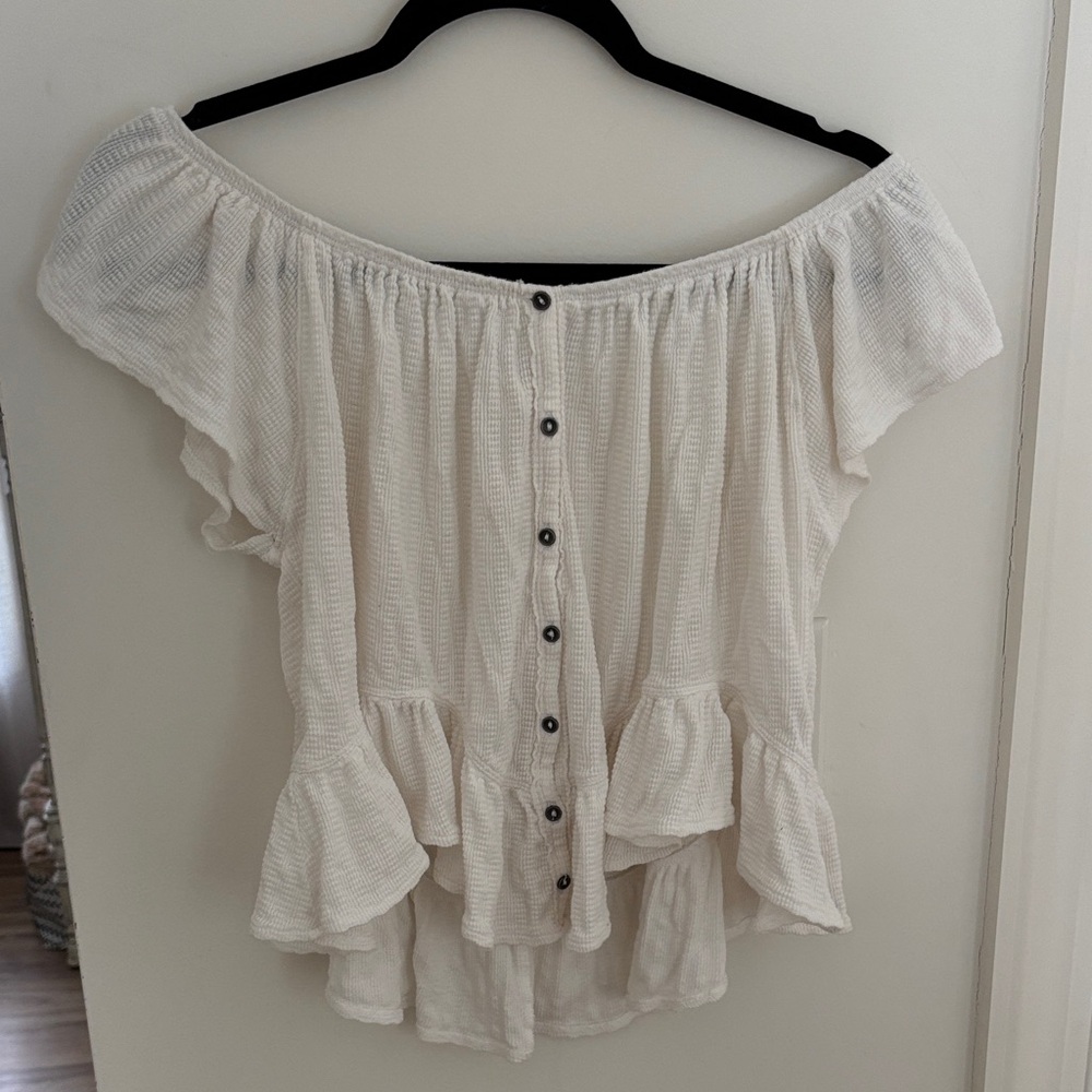 We The Free free people white Cream Off-Shoulder Blouse